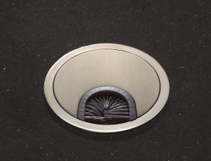 Kabeldurchführung mit Bürste, Edelstahl, Abdeckung 66 mm